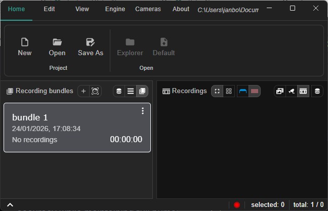 Screenshot placeholder: a bundle card with an Analyze button and a timeline of detected events Recorded video analysis
